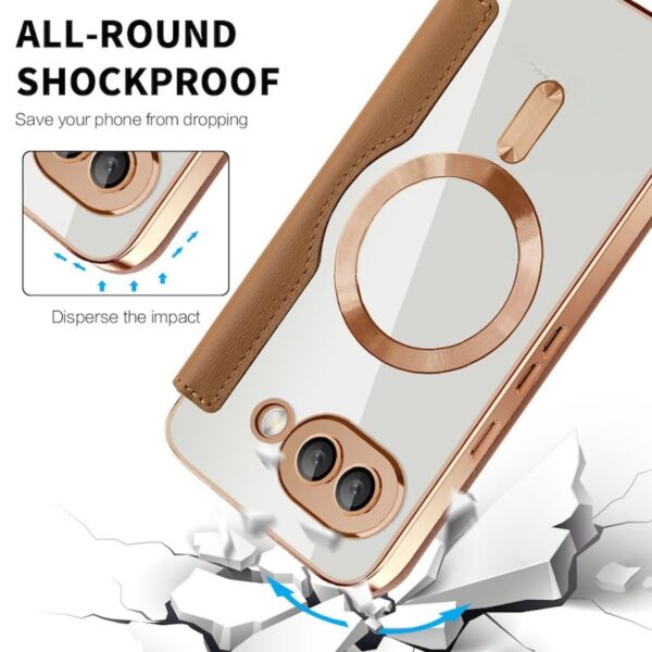1777344462_BOUNCEBACK-Electroplated-Transparent-Mag-Charge-Support-Vegan-Leather-Flip-Flap-Wallet-Back-Case-Cover-for-Google-Pixel-9a-Clear-Brown.jpg BOUNCEBACK Electroplated Transparent Mag Charge Support Vegan Leather Flip Flap Wallet Back Case Cover for Google Pixel 9a - Clear Brown