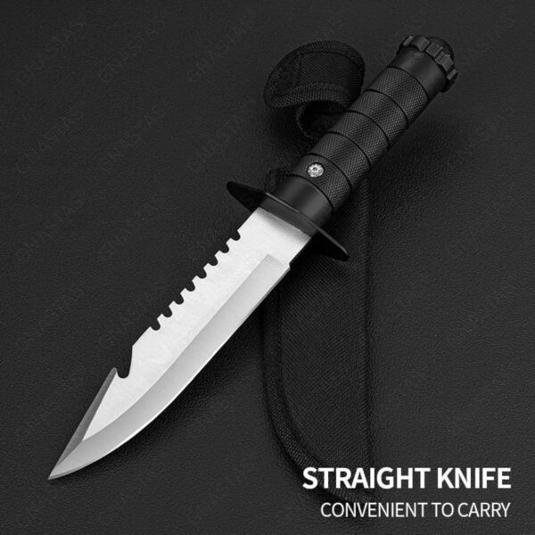 Premium Carbon Steel Kitchen Knife with Protective Cover | Sharp Black Utility Knife for Cutting Fruits, Vegetables & Meat | Ergonomic Handle (Silver)