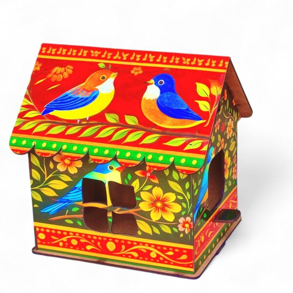 Wooden Bird House Pack of 2 | Hanging Bird Nest for Garden, Balcony & Terrace | Outdoor Home Decor & Gifting (Disassembled)