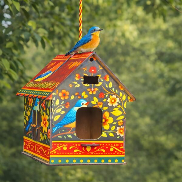 Wooden Bird House Pack of 2 | Hanging Bird Nest for Garden, Balcony & Terrace | Outdoor Home Decor & Gifting (Disassembled)