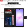CEDO Flip Cover for Samsung Galaxy A07 (4G) LTE / A07 (5G)/ F70E | Leather Finish | Inside Pockets & Inbuilt Stand | Shockproof Wallet Style Magnetic Closure Back Case Flipcover (Black)