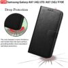 CEDO Flip Cover for Samsung Galaxy A07 (4G) LTE / A07 (5G)/ F70E | Leather Finish | Inside Pockets & Inbuilt Stand | Shockproof Wallet Style Magnetic Closure Back Case Flipcover (Black)