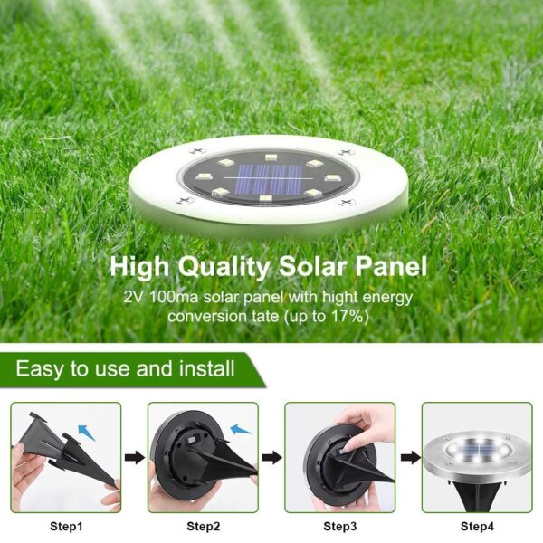 ZGWJ Solar Ground Lights,16 Pack Waterproof Solar Garden Lights, Upgraded Outdoor Garden Waterproof Bright in-Ground Lighting, Landscape Lighting for Pathway,Yard,Deck,Lawn,Patio,Walkway Warm White