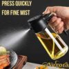 Oil Spray Bottle 2-in-1 (Spray & Pour) 500ml – Glass Dispenser for Cooking, Air Fryer, Kitchen | Leakproof Olive Oil Sprayer