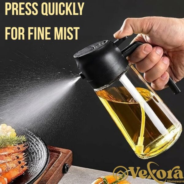 Oil Spray Bottle 2-in-1 (Spray & Pour) 500ml – Glass Dispenser for Cooking, Air Fryer, Kitchen | Leakproof Olive Oil Sprayer