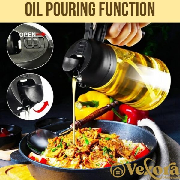 Oil Spray Bottle 2-in-1 (Spray & Pour) 500ml – Glass Dispenser for Cooking, Air Fryer, Kitchen | Leakproof Olive Oil Sprayer