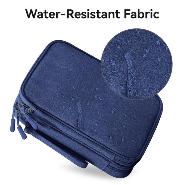 DDgro Electronic Cable Organizer Bag, Large Travel Cord Storage Case for Charger, Power Bank, Cables & Tech Accessories (Large, Navy Blue)