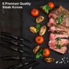 ACOQOOS-ACOQOOS Block Knife Set, Kitchen Knife Sets 14 Pieces Internal Sharpener, Chopping, Slicing, Kitchen Knives for Cube Cutting