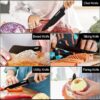 ACOQOOS-ACOQOOS Block Knife Set, Kitchen Knife Sets 14 Pieces Internal Sharpener, Chopping, Slicing, Kitchen Knives for Cube Cutting