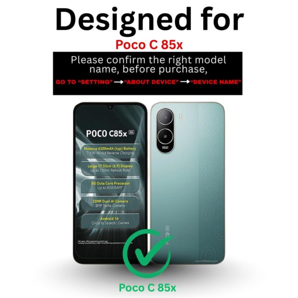 Bintage Vegan Leather Finish Wallet Stand Magnetic Case Flip Cover Compatible for Poco c85x 5g - Blue
