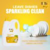 Moon & Mount Lemon Dishwash Liquid 5L Can - Concentrated Grease Cleaner for Hard Water, Hand-Friendly, Kitchen Utensil Refill Pack