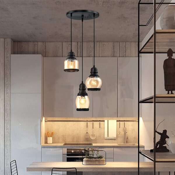 VRCT Antique Design Lantern Ceiling Hanging Pendant Light for Decoration of Home, Restaurant - 3 Set Piece (Bulb not Included)(AC/DC, Metal)