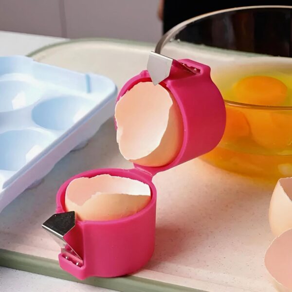 Egg Shell Opener - Topper, Easy-To-Use Cracker for Hard-Boiled Eggs, Kitchen Essential (Pink)