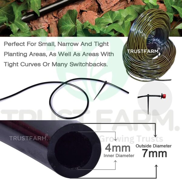 1777377851_Drip-Irrigation-Kit-Accessories-4mm-Feeder-Line-Pipe-Connector-Pin-Connectors-120-Pieces-30-m-Black-Pipe-for-Watering-Home-Garden-Plants.jpg Drip Irrigation Kit Accessories - 4mm Feeder Line Pipe Connector, Pin Connectors (120 Pieces), 30 m Black Pipe for Watering Home Garden Plants