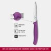 Victorinox Swiss Made Stainless Steel Swiss Classic Paring Knife, 10 cm, Serrated Edge with Pointed Tip, Professional and Household Kitchen Tools, Kitchen Items, Purple, 6.7735.C1 | Multipurpose Knife