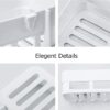 Bathroom Shelf Without Drill | Adhesive Bathroom Organizer Wall Shelf | 2 Shelves + 2 Soap Dish | Waterproof Rust-Free Bathroom Rack for Kitchen & Washbasin