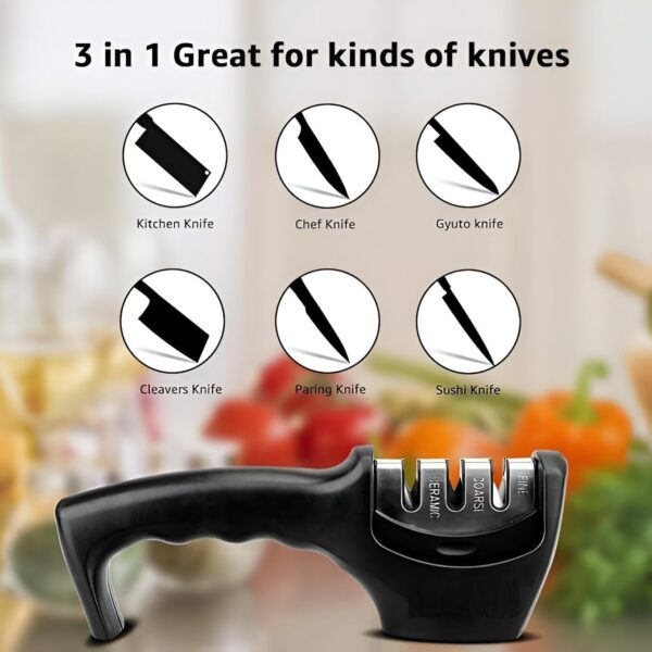 Knife Set of 3 with Cover, Stainless Steel Knives for Kitchen| Sharp Edge Cutting Chef Knifes for Chopping Vegetables, Fruits, Multipurpose Knife, Kitchen Tools