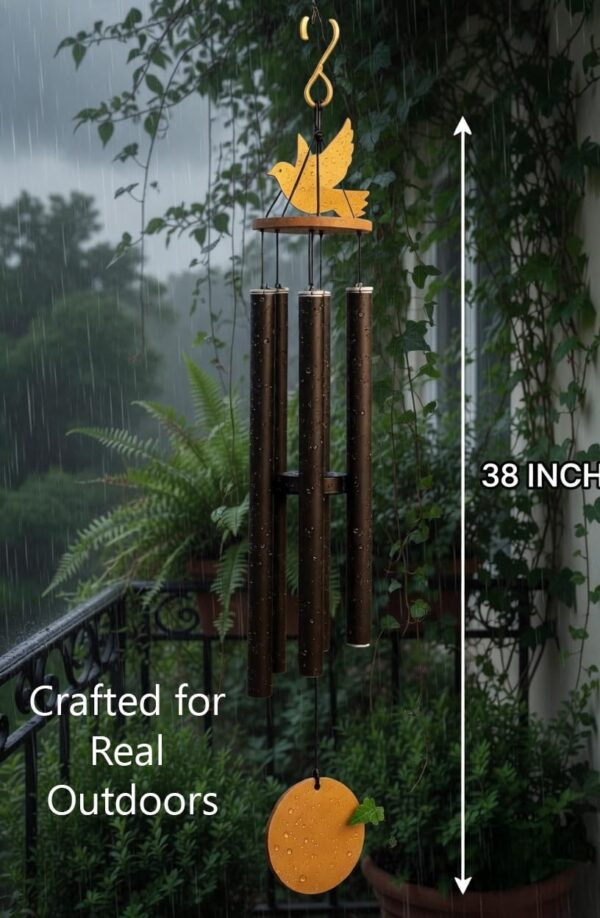 Paradigm Pictures Big Meditation Wind Chime 38" | Deep Sound Outdoor Chime for Home & Yoga Décor