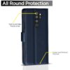 Pikkme Redmi Note 8 Pro Flip Cover Case | Leather Finish | Wallet Stand | Shock Proof | 360 Degree Complete Protection Flip Cover for Xiaomi Redmi Note 8 Pro (Blue)