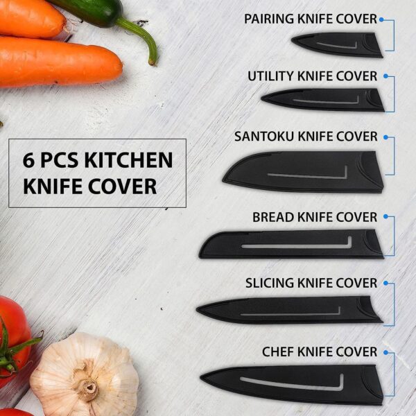1777417637_Royal-6-Piece-Kitchen-Knife-Set-with-Covers-High-Carbon-Stainless-Steel-Black-Coated-Blades-Chef-Santoku-Bread-Utility-Paring-Knives-for-Home-Restaurant-Use.jpg Royal 6-Piece Kitchen Knife Set with Covers, High Carbon Stainless Steel, Black Coated Blades, Chef, Santoku, Bread, Utility & Paring Knives for Home & Restaurant Use
