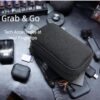 Portable Waterproof Double Layers All-in-One Storage Bag, Travel Cord Organizer，Electronics Accessories Organizer Pouch Bag for Accessories,Charger, USB Cable, Gadget (black)