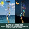 UBliss Blue Hummingbird Solar Wind Chime with Color-Changing LED – 6 Bells & 4 Metal Rods – Waterproof Outdoor Hanging Light for Garden, Balcony, Patio & Yard – Gift for Home Decor