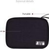 House of Quirk Polyester Electronic Accessories Pouch (Black_NEW_LINEN_GADGET_ORG_BLA-_-)