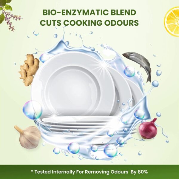 Koparo Organic Dishwash Liquid | 2 Litres Refill Pack | Powerful Grease Cutting Dishwasher Liquid | Thick Foam Liquid Dishwash for Kitchen Utensils | Baby & Pet Safe | Lime & Basil Fragrance