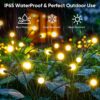 Solar Lights Outdoor Solar Firefly 8LED Bulb Garden Lights, Outdoor Decorations, Firefly Light for Patio Decor, Big Bulb, Unique Gifts for Decor Garden,Villa-Warm Yellow (5)