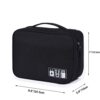 myzon Electronics Accessories Organizer Bag- Waterproof Cable Organizer Bag With 3 Removable Dividers,Padded Gadget Carrying Case For Cable,Chargers,Electronics Adapters Carry Bag,Blue