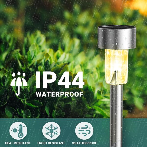 Solar Lights Outdoor, Stainless Steel LED Landscape Lighting Solar Powered Outdoor Lights Solar Garden Lights for Pathway, Walkway, Patio, Yard, Lawn (10)