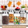 CROCO JAR Square Glass Storage Containers 1000ml | Set of 6 | Transparent Kitchen Jars with Airtight Steel Lid | Spice, Pickle, Dry Fruit, Snack, Coffee, Sugar & Pantry Storage Containers