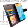 Pikkme Oppo A15 / A15s Flip Case Leather Finish | Inside TPU with Card Pockets | Wallet Stand and Shock Proof | Magnetic Closing | Complete Protection Flip Cover for Oppo A15 / A15s (Coffee)