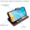 Pikkme Oppo A15 / A15s Flip Case Leather Finish | Inside TPU with Card Pockets | Wallet Stand and Shock Proof | Magnetic Closing | Complete Protection Flip Cover for Oppo A15 / A15s (Coffee)