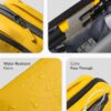 Destinio Electronic Gadget Organizer Bag - Waterproof Padded Tech Pouch for USB Cable, Travel Adapter, Laptop Mobile Charger, Power Bank, Ear Phones,Hard Disk, Digital Accessories Organiser (Yellow)