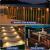 Solar Deck Lights Step Lights Outdoor Waterproof Led Solar Fence Lamp for Patio, Stairs,Garden Pathway, Step and Fences (Warm White) (Pack of 4)