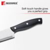 Bergner Dusseldorf 7 Pcs Stainless Steel Knife Set - Chef Knife, Slicing Knife, Tomato Knife, Utility Knife, Paring Knife, Scissors and Wooden Block, Durable, for Kitchen and Restaurants - Black
