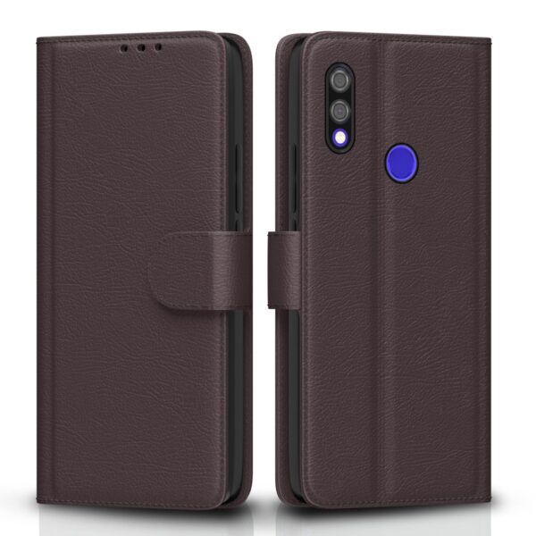 Pikkme Flip Cover Leather Finish | Inside TPU with Card Pikkme Flip Cover Leather Finish | Inside TPU with Card Pockets | Wallet Stand and Shock Proof | Complete Protection Flip Case for Redmi Note 7 / Note 7 Pro/Note 7s(Coffee)
