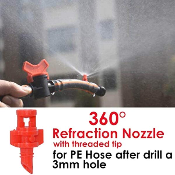 (100pcs) Sprinkler 360 Degree Refraction Watering Sprayer Misting Nozzle Irrigation System for Plants, Garden Lawn, Greenhouse & Agriculture - 100 Pcs