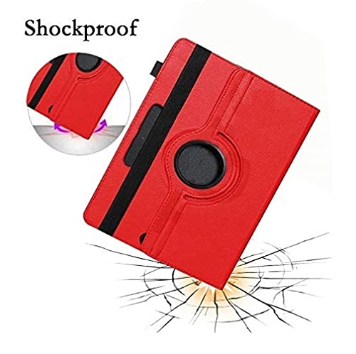 WHITBULL Rotate 360 Degree Universal [Standing Cover] Flip Cover Compatible with Realme Pad (10.4 inch) Red