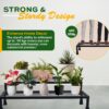 Conex Solution Indoor/Outdoor Flower Pot/ Metal Plant Stand for Home Garden Balcony /Living Roomr (Black-Set of 1)