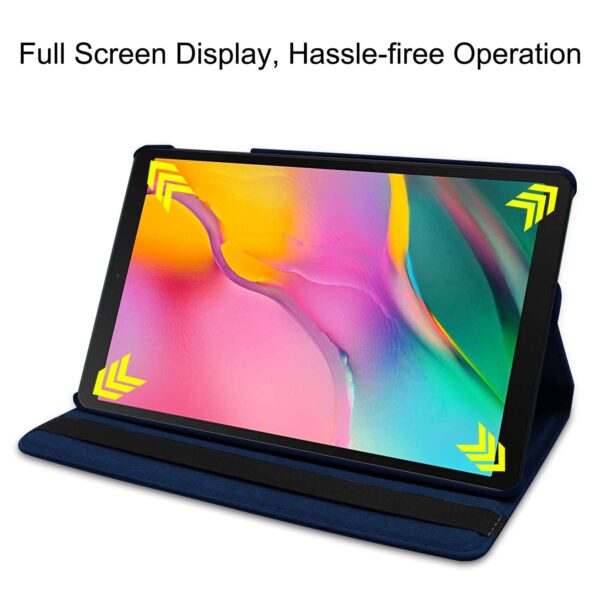 M Cart 360 Degree Rotating Leather Stand Case Cover for Samsung Galaxy Tab A 10.1 Cover Model SM-T510 (Wi-Fi) SM-T515 (LTE) SM-T517 2019 Release - Midnight Blue