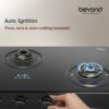 Beyond Appliances Auriga Pro 3 Full Brass Burner Smart Gas Stove I Auto Ignition I Digital Timer I Flame Failure Device I Toughened Glass I ISI Certified, LPG & PNG Compatible, PAN India Service