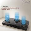 Beyond Appliances Auriga Pro 3 Full Brass Burner Smart Gas Stove I Auto Ignition I Digital Timer I Flame Failure Device I Toughened Glass I ISI Certified, LPG & PNG Compatible, PAN India Service