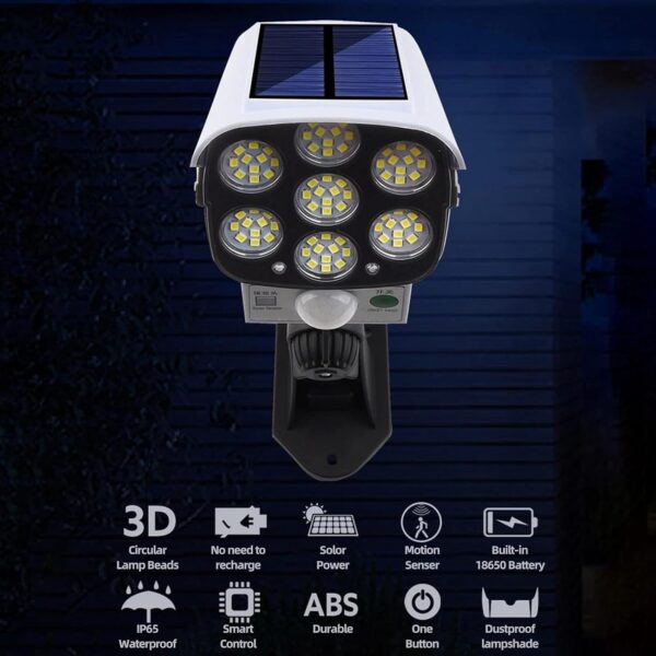 The Difference Solar Lights Outdoor Motion Sensor - 77LED Spotlight Solar Lights Outdoor IP66 Waterproof, Solar Security Lights (Camera Type Solar Light)(Plastic)