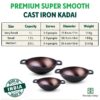 The Indus Valley Super Smooth Cast Iron Kadai | Medium, 25.4cm/10 inch, 2.5Ltr, 2.4kg | Nonstick, Pre-Seasoned Kadhai, 100% Pure & Toxin-Free, No Chemical Coating