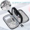 Compact Cable Organizer Bag | Double Layer Storage Pouch for Cables, Chargers, Power Bank & Other Accessories | Durable & Portable Nylon Travel Case with Mesh Pockets
