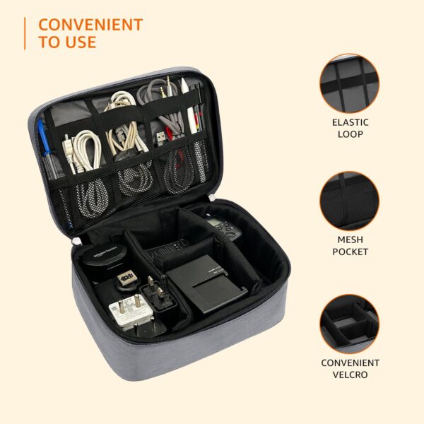 1777529032_Amazon-Basics-Travel-Organiser-for-Electronic-Accessories-Flexible-Padded-Dividers-Waterproof-Foam-Padding-for-Cables-Chargers-Hard-Disk-Power-Bank-Grey.jpg Amazon Basics Travel Organiser for Electronic Accessories, Flexible Padded Dividers, Waterproof, Foam Padding, for Cables, Chargers, Hard Disk, Power Bank (Grey)
