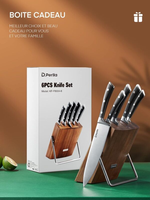 1777531351_D.Perlla-6-Piece-Professional-Kitchen-Knife-Set-Ultrafil-German-Stainless-Steel-with-Block-Ergonomic-Handle-Brown.jpg D.Perlla 6-Piece Professional Kitchen Knife Set, Ultrafil German Stainless Steel with Block, Ergonomic Handle, Brown