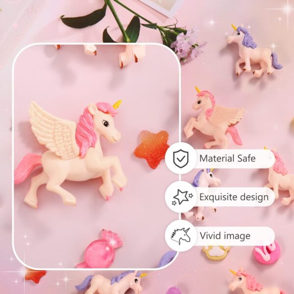 12 Pcs Lovely Flying Horse Unicorn Model Miniature Figurines Animals Model Fairy Garden Miniature Moss Landscape Cake Topper DIY Terrarium Crafts Ornament Accessories for Home Decoration